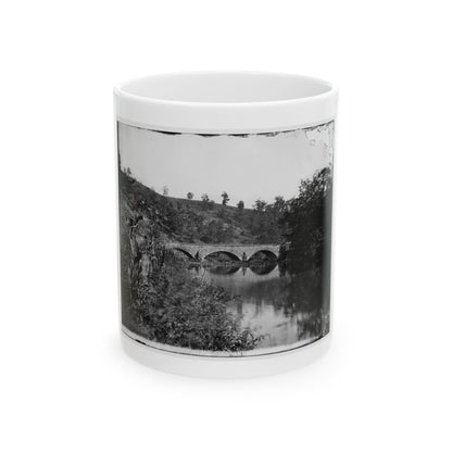 Antietam, Maryland. Antietam Bridge, Looking Down Stream (U.S. Civil War) White Coffee Mug