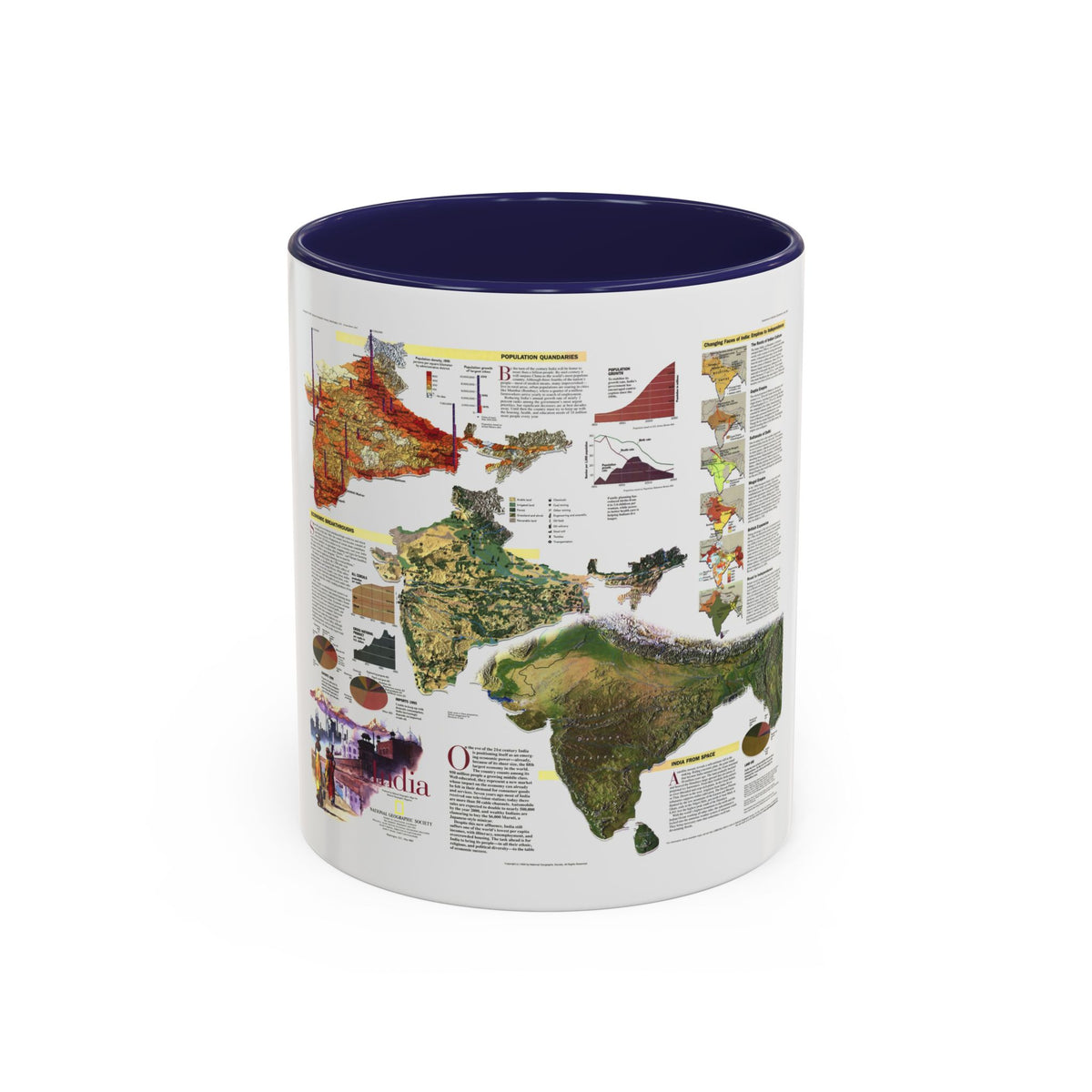 India (1997) (Map) Accent Coffee Mug