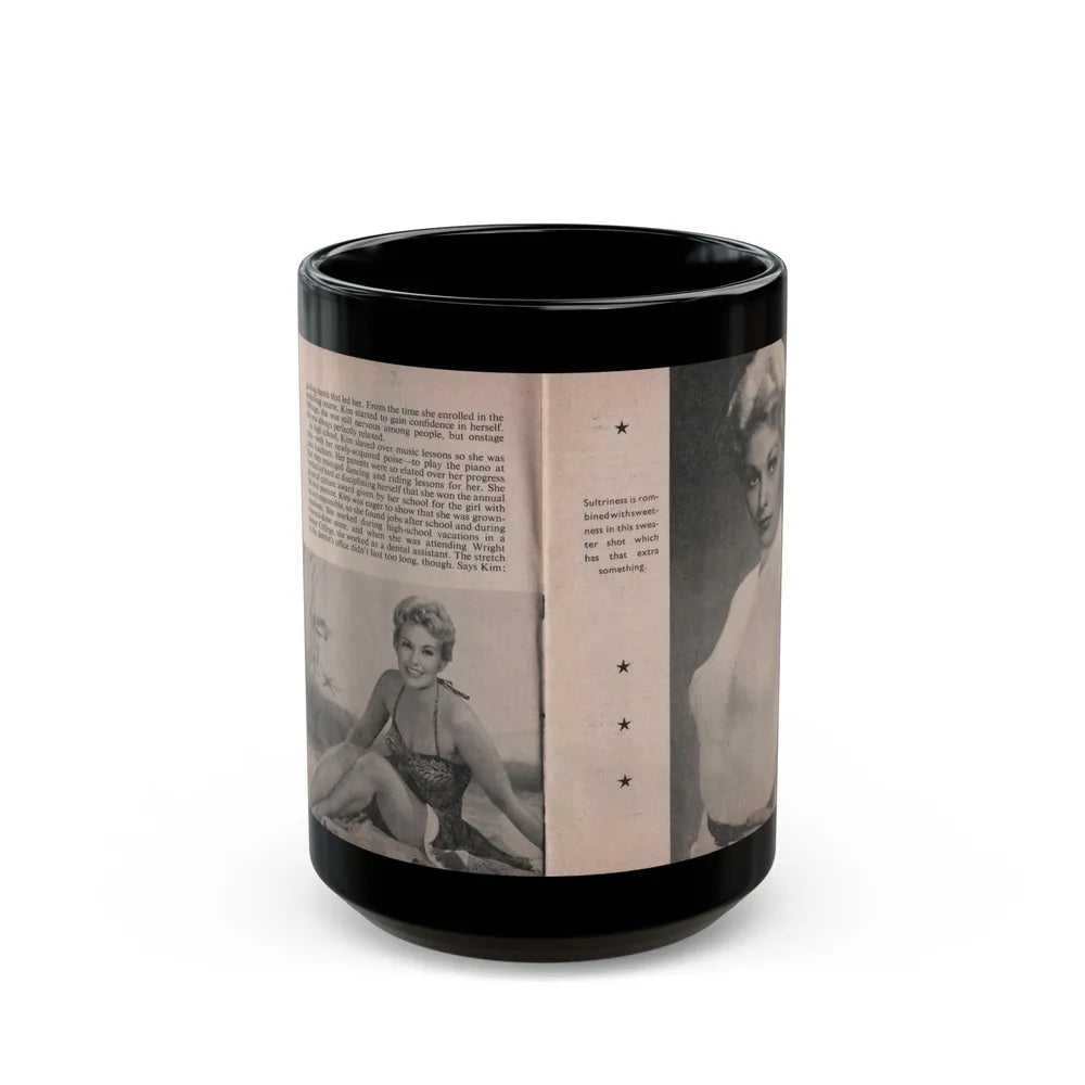 Kim Novak #145 - Scanned Mag. 66 Photos (Vintage Female Icon) Black Coffee Mug-15oz-Go Mug Yourself