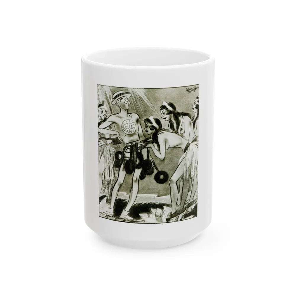 Ballyhoo Magazine Illustration - White Coffee Mug-15oz-Go Mug Yourself