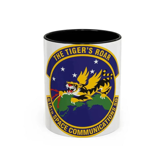 614th Space Communications Squadron (U.S. Air Force) Accent Coffee Mug 11oz Black - Go Mug Yourself