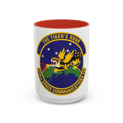 614th Space Communications Squadron (U.S. Air Force) Accent Coffee Mug 15oz Red - Go Mug Yourself