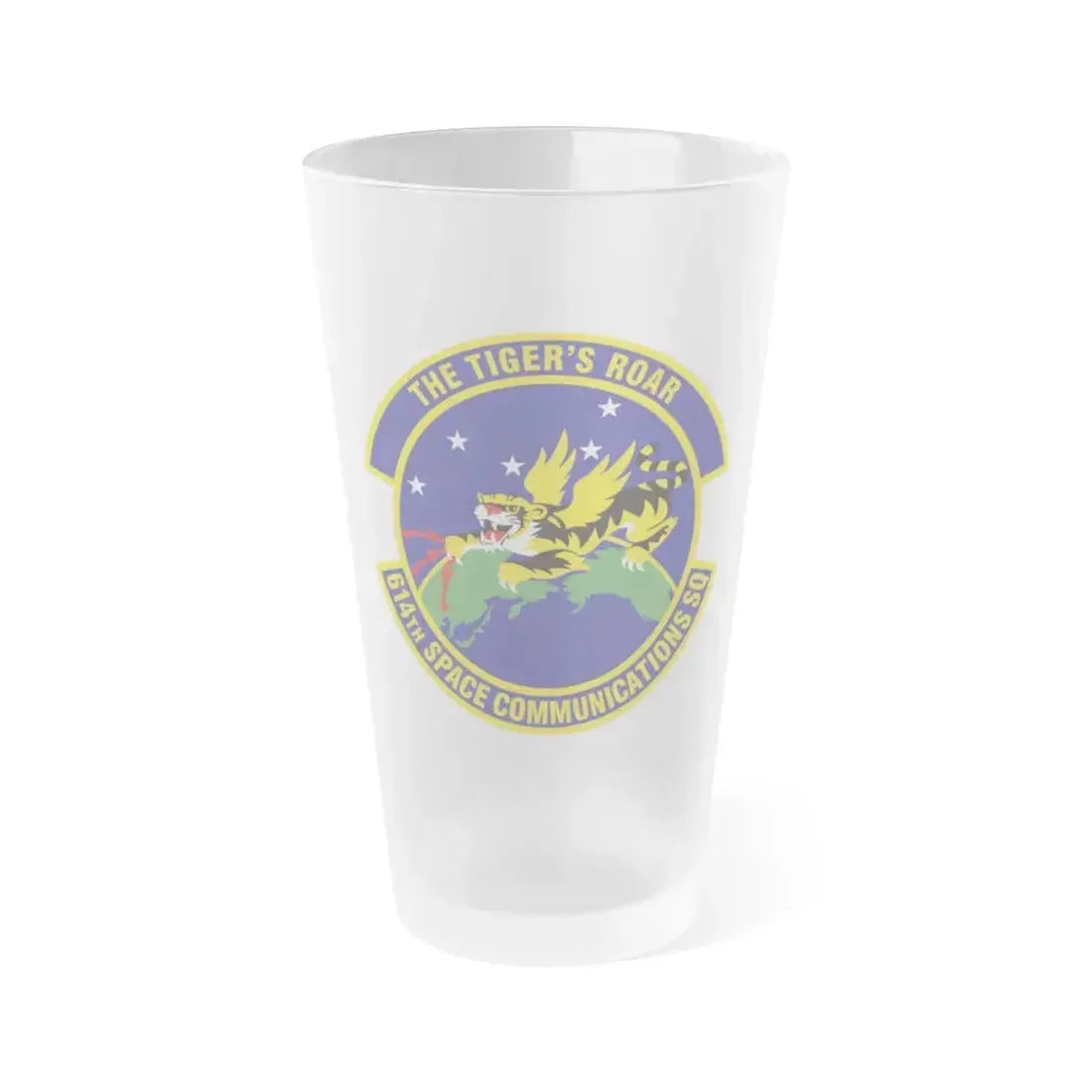 614th Space Communications Squadron (U.S. Air Force) Frosted Pint Glass 16oz 16oz Frosted - Go Mug Yourself