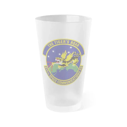 614th Space Communications Squadron (U.S. Air Force) Frosted Pint Glass 16oz - Go Mug Yourself