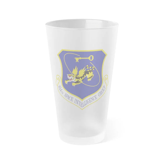 614th Space Intelligence Group (U.S. Air Force) Frosted Pint Glass 16oz-16oz-Frosted-Go Mug Yourself