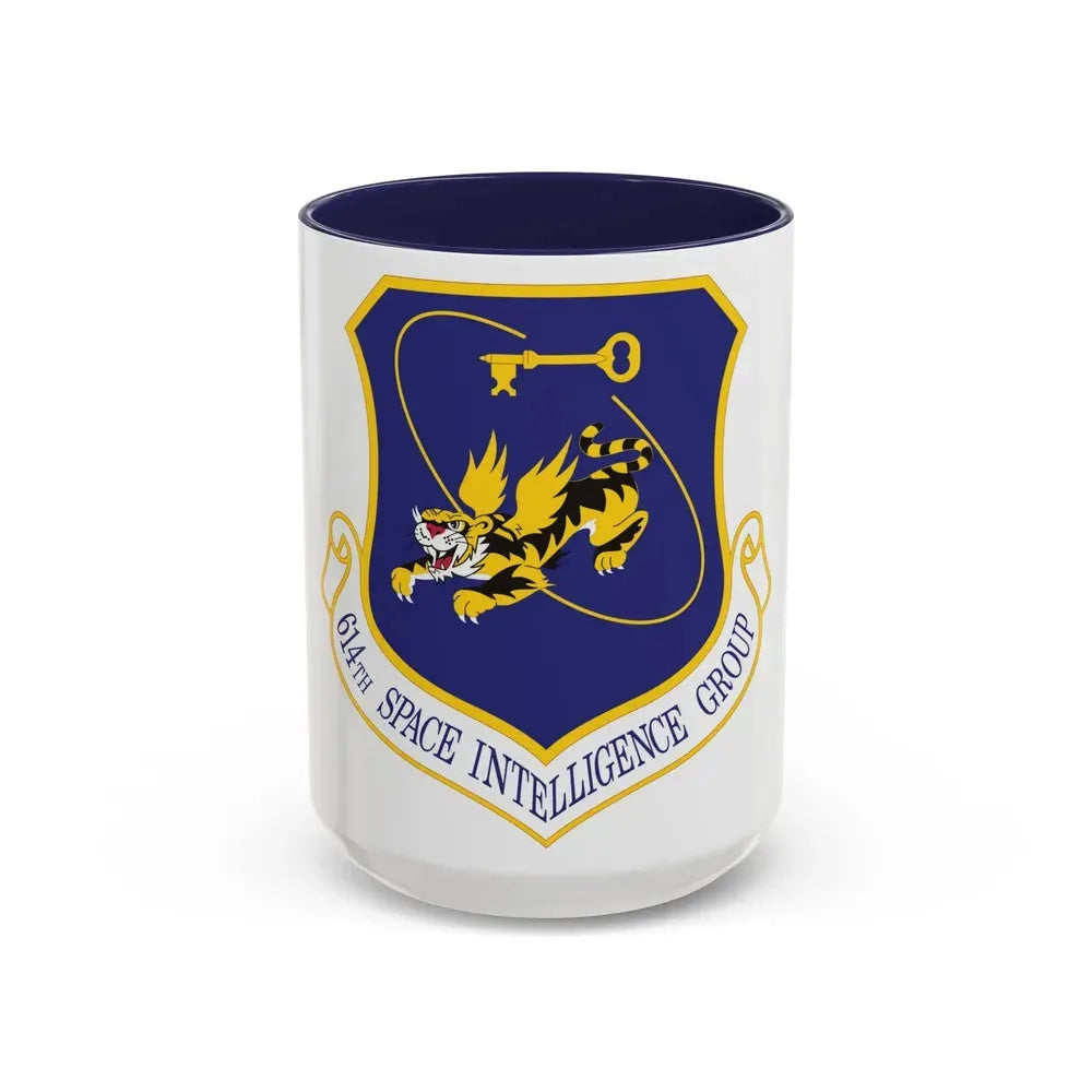 614th Space Intelligence Group (U.S. Air Force) Accent Coffee Mug 15oz Navy - Go Mug Yourself