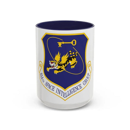 614th Space Intelligence Group (U.S. Air Force) Accent Coffee Mug 15oz Navy - Go Mug Yourself
