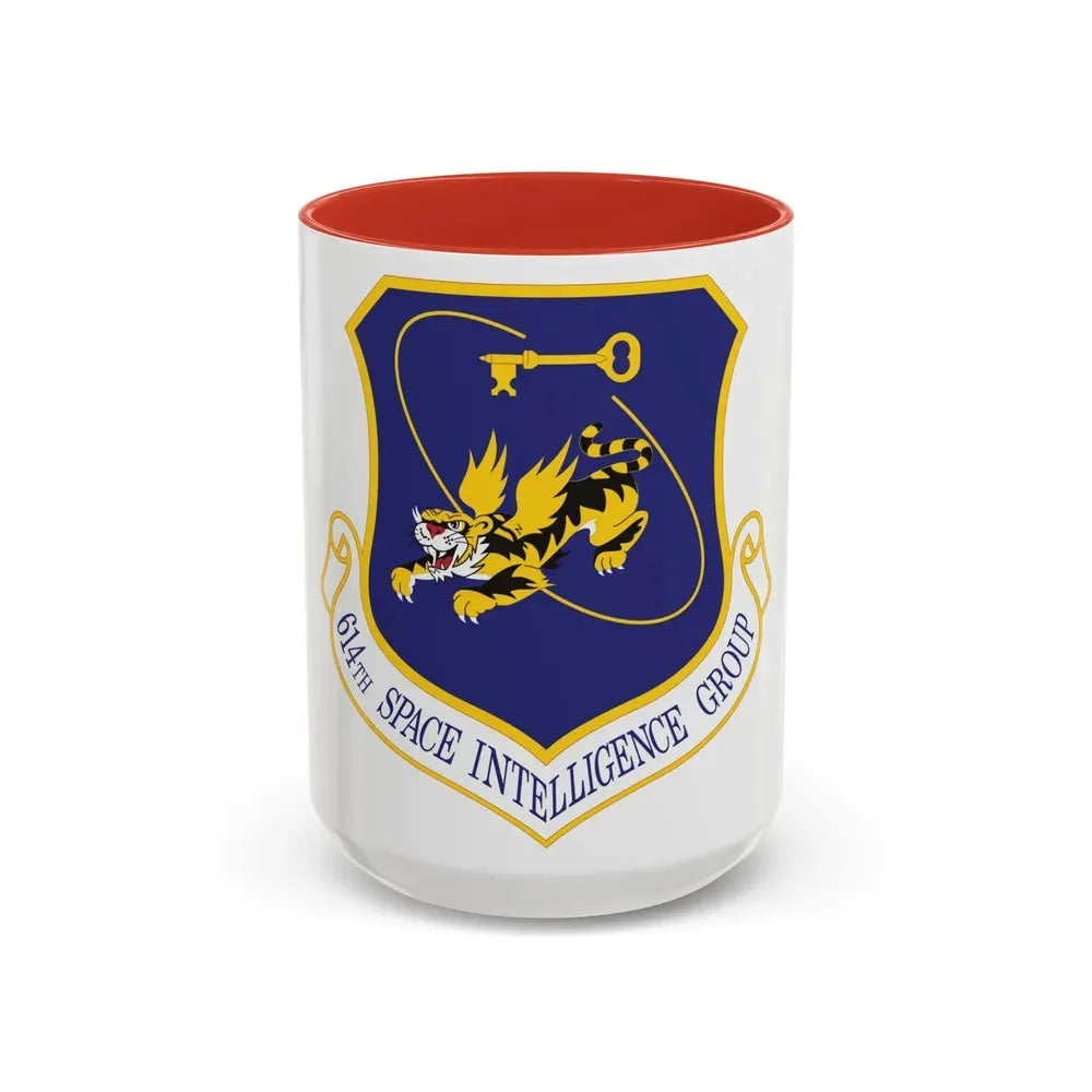 614th Space Intelligence Group (U.S. Air Force) Accent Coffee Mug 15oz Red - Go Mug Yourself