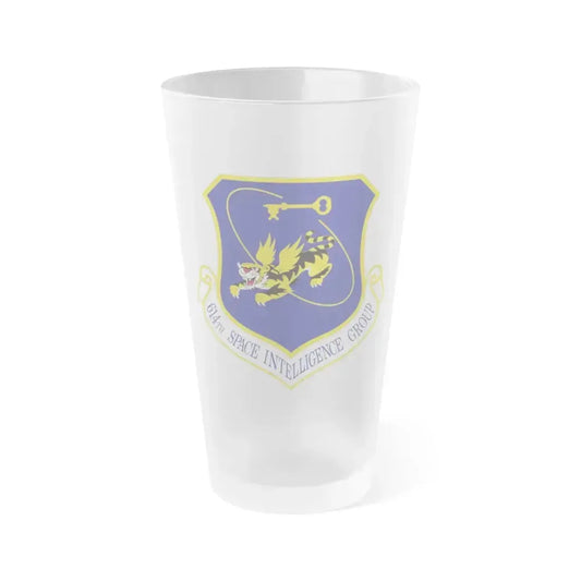 614th Space Intelligence Group (U.S. Air Force) Frosted Pint Glass 16oz 16oz Frosted - Go Mug Yourself