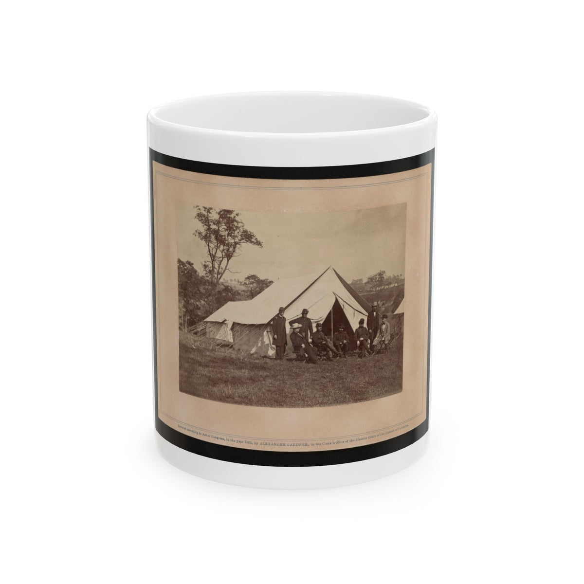 Gen. Randolph B. Marcy With Officers And Civilians At Army Of The Potomac Headquarters. Antietam, Md. (U.S. Civil War) White Coffee Mug