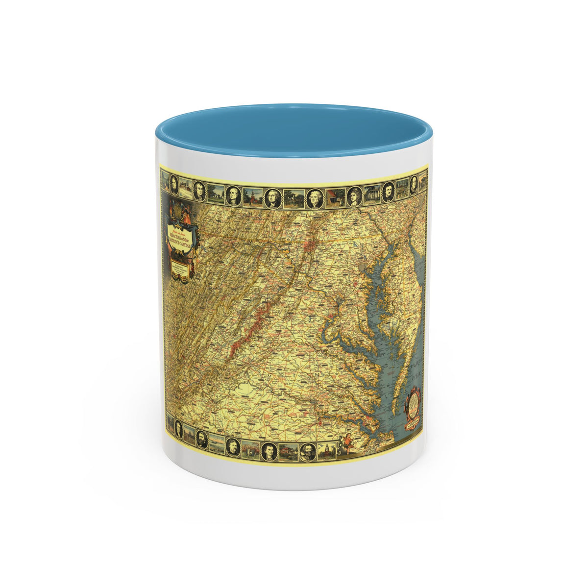 USA - Washington, Historic and Scenic (1939) (Map) Accent Coffee Mug