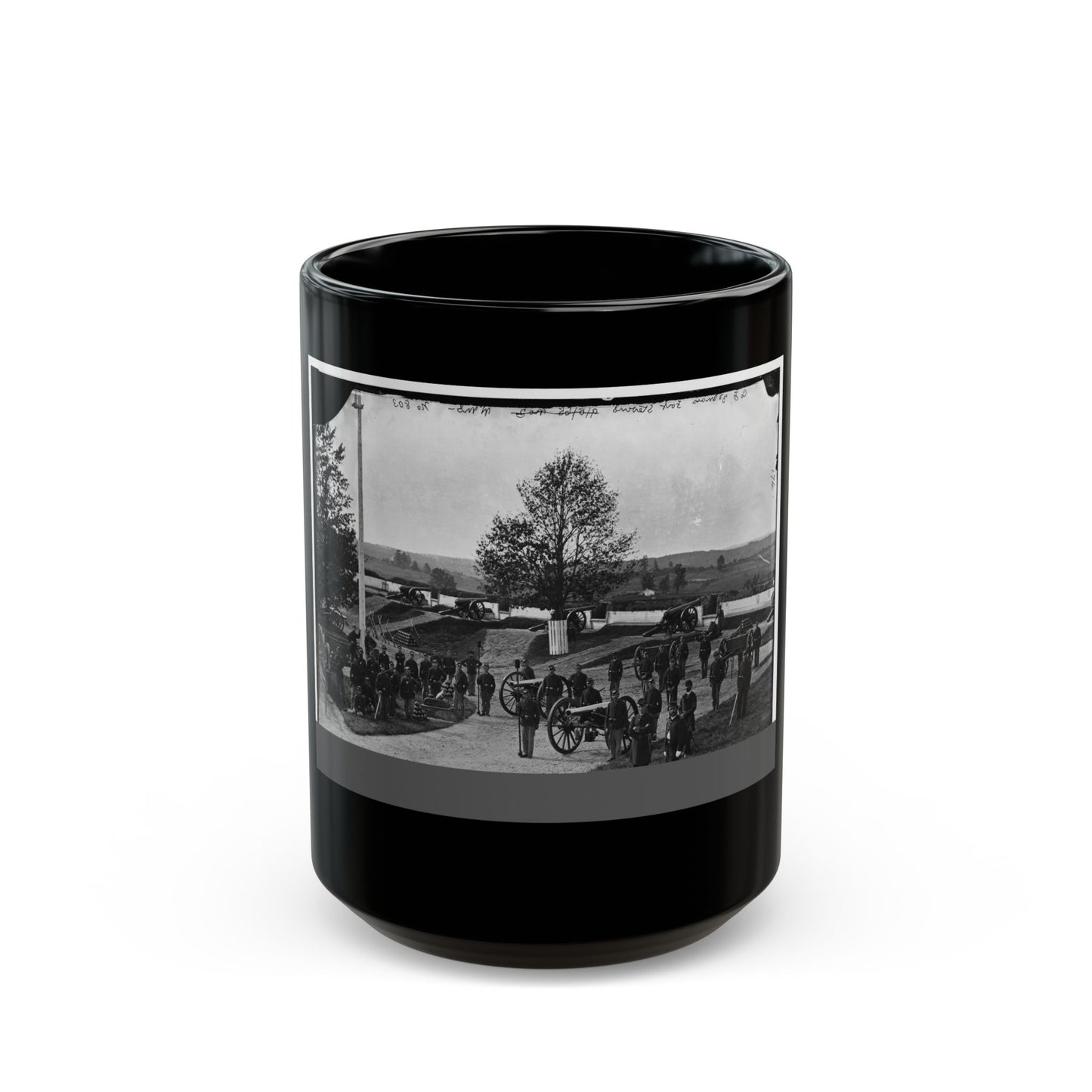 District Of Columbia. Officers And Men Of Company F, 3d Massachusetts Heavy Artillery, In Fort Stevens (U.S. Civil War) Black Coffee Mug