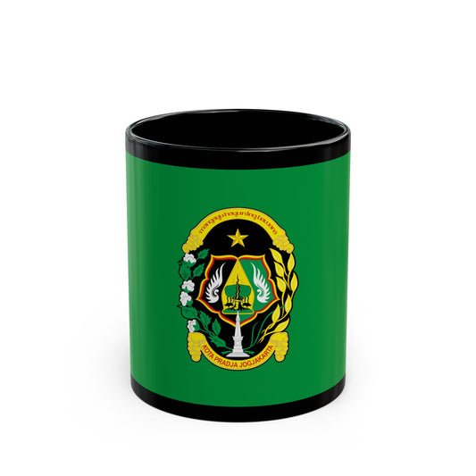 Flag of City of Yogyakarta Indonesia - Black Coffee Mug-11oz-Go Mug Yourself