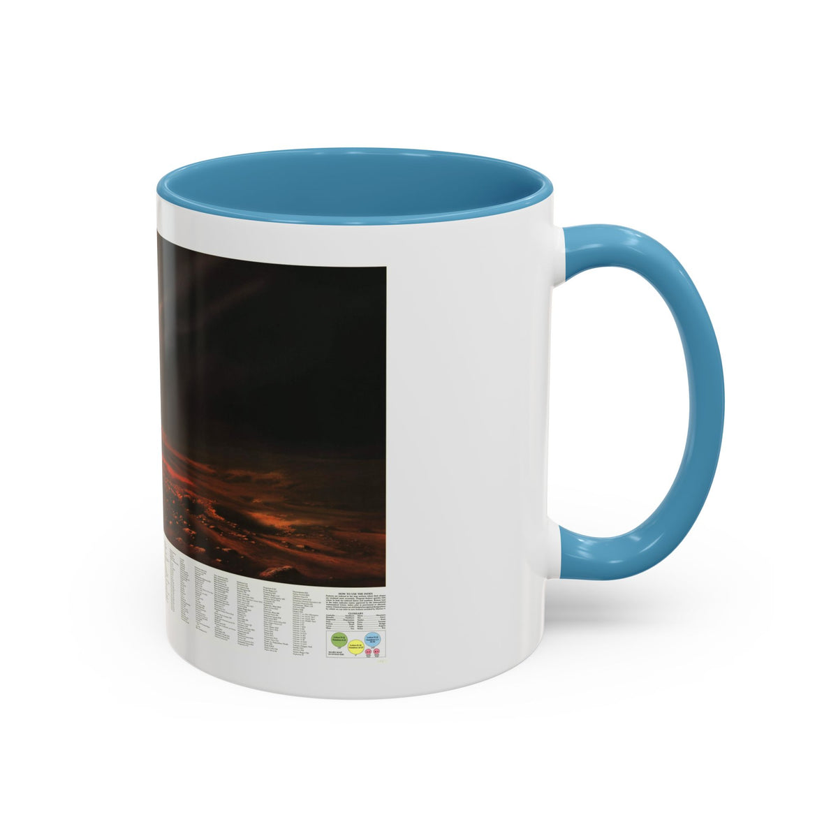 Space - MARS, Dusty Face of (1973) (Map) Accent Coffee Mug