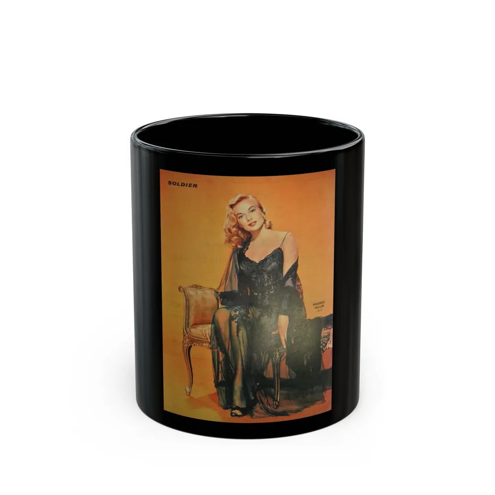 Leslie Parrish #194 (Vintage Female Icon) Black Coffee Mug-11oz-Go Mug Yourself