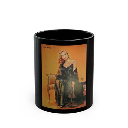 Leslie Parrish #194 (Vintage Female Icon) Black Coffee Mug-11oz-Go Mug Yourself