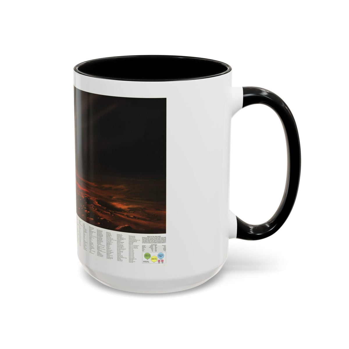 Space - MARS, Dusty Face of (1973) (Map) Accent Coffee Mug
