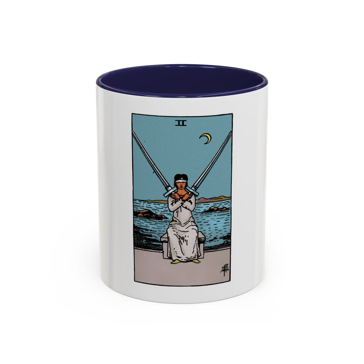 The 2 of Swords (Tarot Card) Accent Coffee Mug