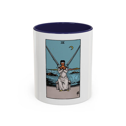 The 2 of Swords (Tarot Card) Accent Coffee Mug