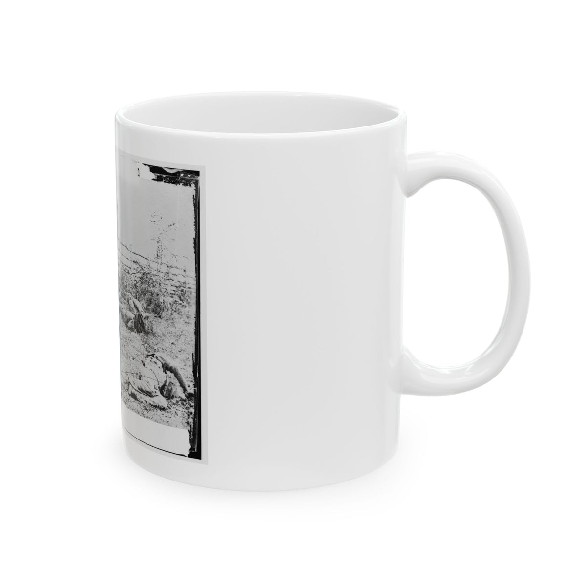 Antietam, Maryland. Confederate Soldiers As They Fell Inside The Fence On The Hagerstown Road (U.S. Civil War) White Coffee Mug