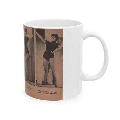 Lisa Montell #26 - 4 B&W Photos, Small Article & Captions from Pocket Pin-Ups Mag. '56 (Vintage Female Icon) White Coffee Mug-Go Mug Yourself