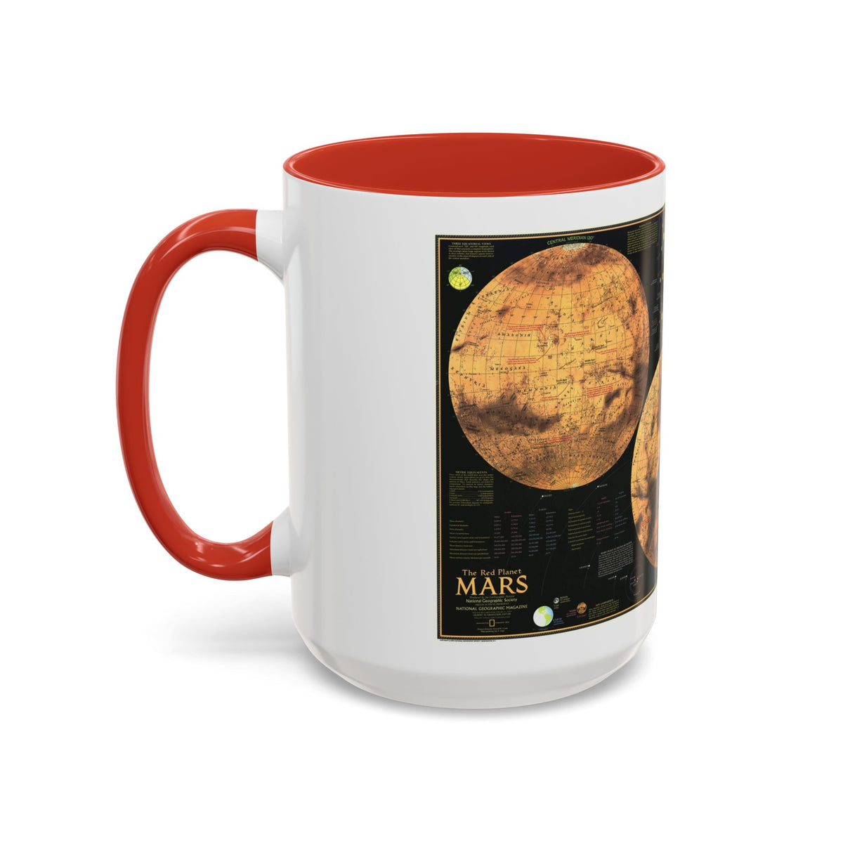 Space - MARS The Red Planet (1973) (Map) Accent Coffee Mug
