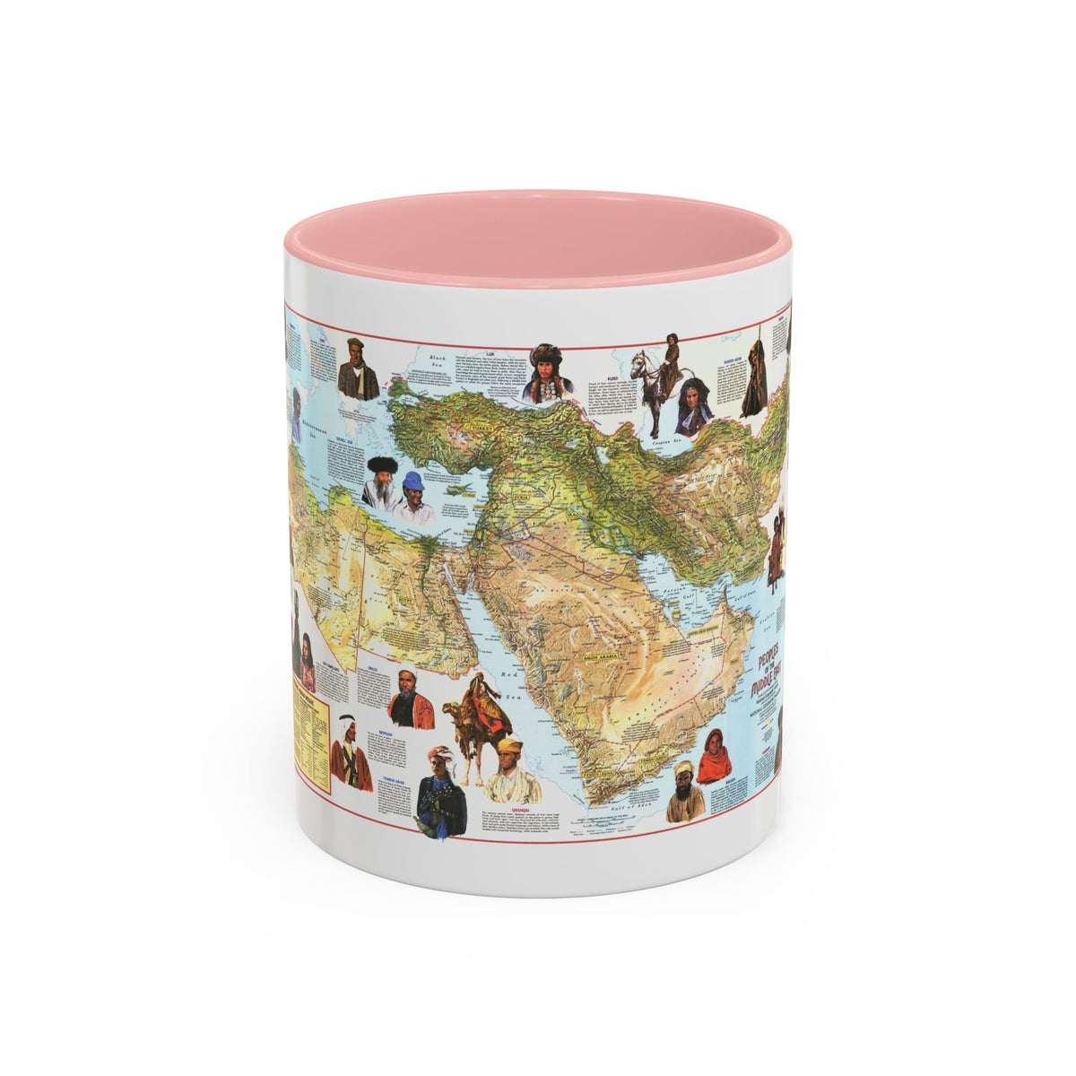 Middle East - The Peoples 1 (1972) (Map) Accent Coffee Mug