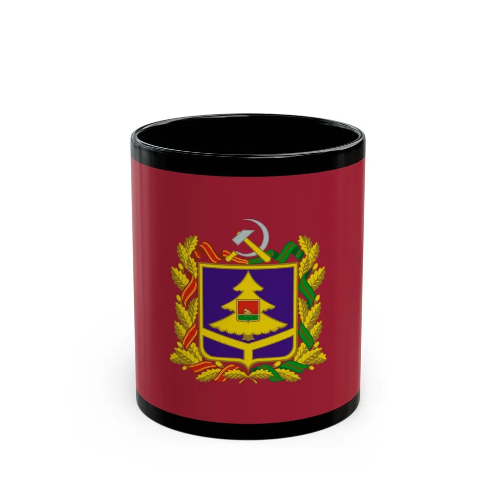 Flag of Bryansk Oblast Russia - Black Coffee Mug-11oz-Go Mug Yourself