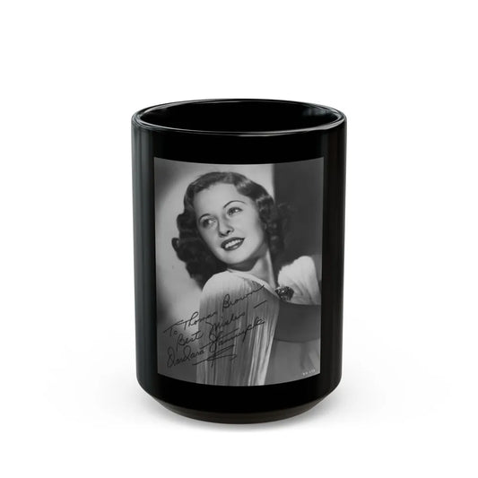 Barbara Stanwyck #208 (Vintage Female Icon) Black Coffee Mug-15oz-Go Mug Yourself