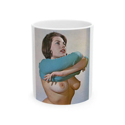 June Palmer #75 - Topless (Vintage Female Icon) White Coffee Mug-11oz-Go Mug Yourself