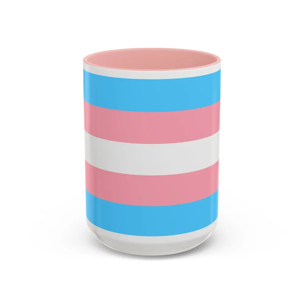 Transgender Pride Flag - Accent Coffee Mug-15oz-Pink-Go Mug Yourself