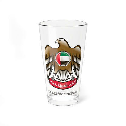 Emblem of the United Arab Emirates Variant 4 (United Arab Emirates) (Coat of Arms) Pint Glass 16oz