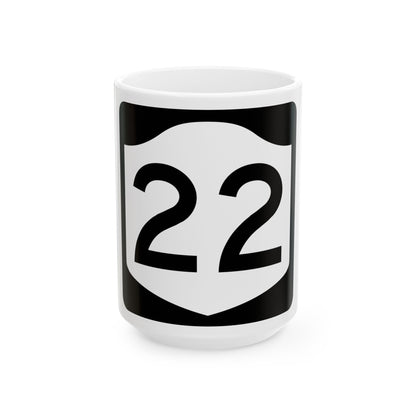 NY-22 (New York) (Road Sign) White Coffee Mug