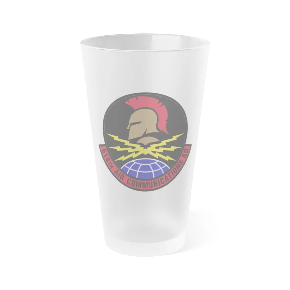 618 Air Communications Squadron AMC (U.S. Air Force) Frosted Pint Glass 16oz-Go Mug Yourself