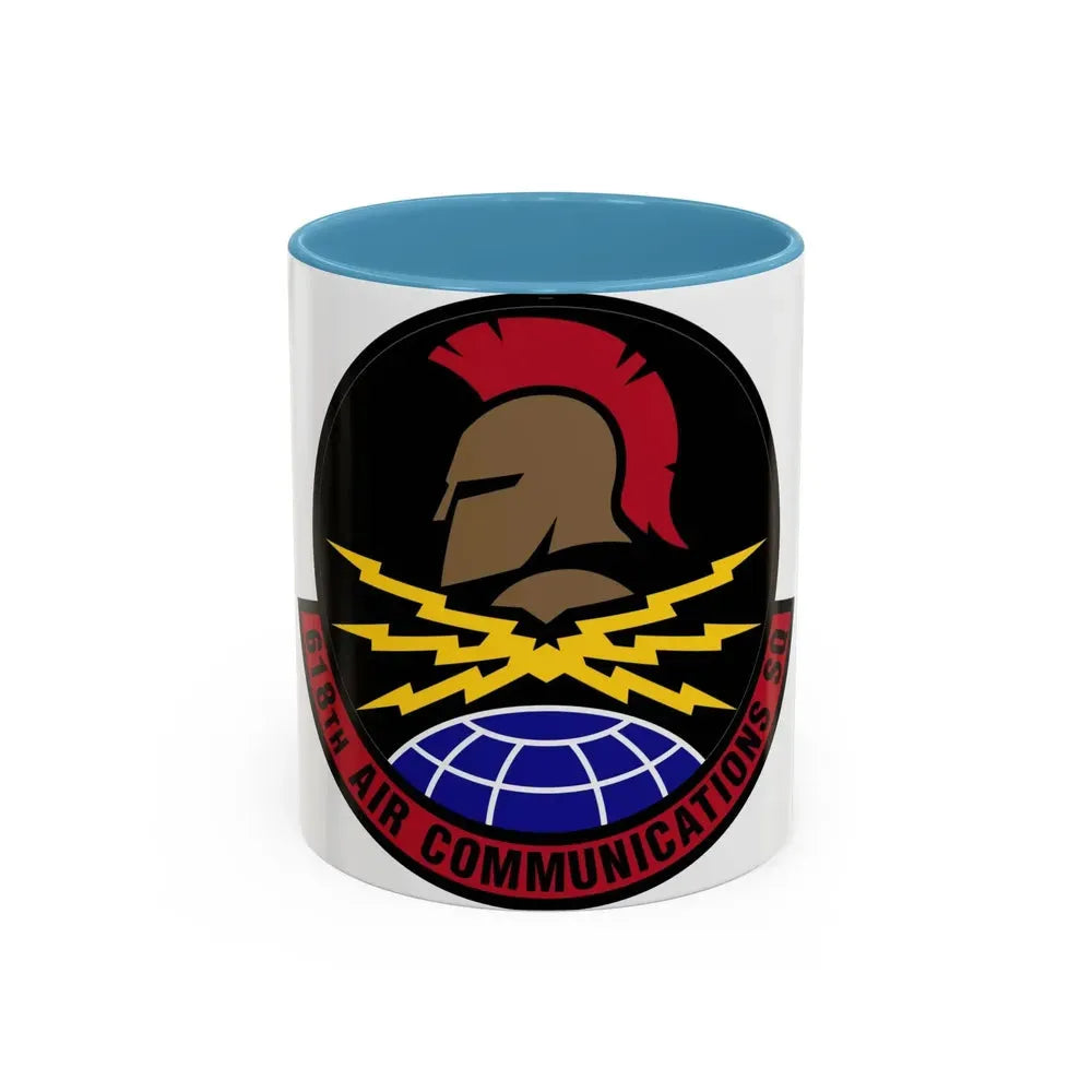 618 Air Communications Squadron AMC (U.S. Air Force) Accent Coffee Mug 11oz Light Blue - Go Mug Yourself