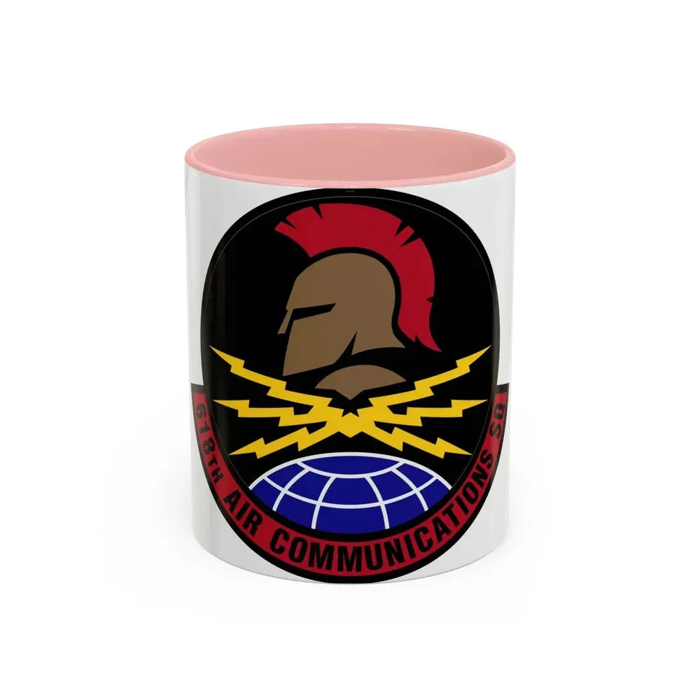 618 Air Communications Squadron AMC (U.S. Air Force) Accent Coffee Mug 11oz Pink - Go Mug Yourself