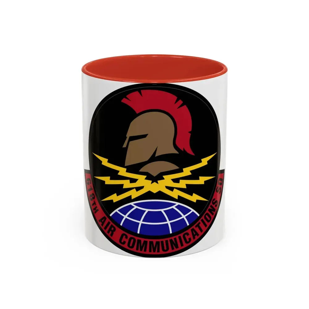 618 Air Communications Squadron AMC (U.S. Air Force) Accent Coffee Mug 11oz Red - Go Mug Yourself