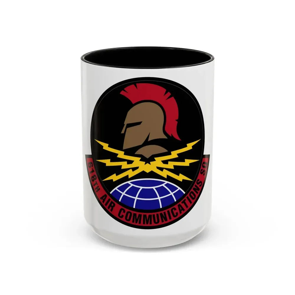 618 Air Communications Squadron AMC (U.S. Air Force) Accent Coffee Mug 15oz Black - Go Mug Yourself