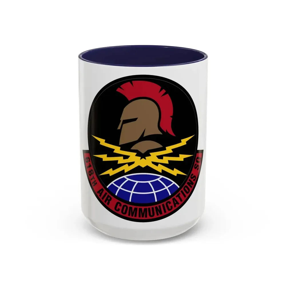 618 Air Communications Squadron AMC (U.S. Air Force) Accent Coffee Mug 15oz Navy - Go Mug Yourself
