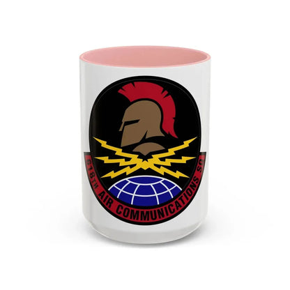 618 Air Communications Squadron AMC (U.S. Air Force) Accent Coffee Mug 15oz Pink - Go Mug Yourself