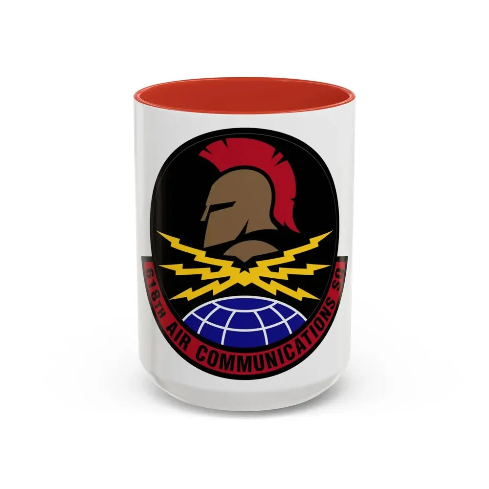 618 Air Communications Squadron AMC (U.S. Air Force) Accent Coffee Mug 15oz Red - Go Mug Yourself