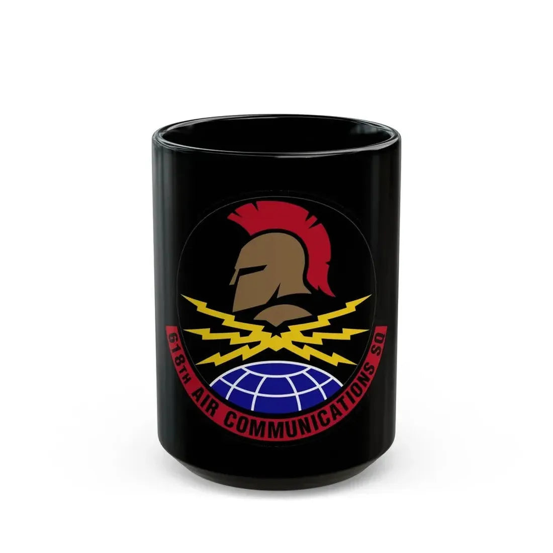 618 Air Communications Squadron AMC (U.S. Air Force) Black Coffee Mug 15oz - Go Mug Yourself