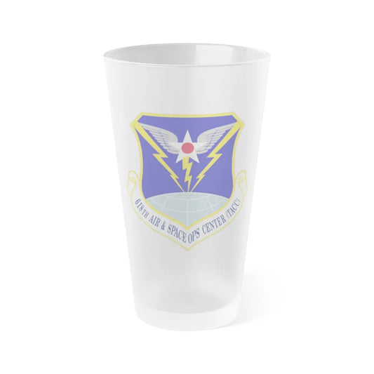 618 Air Operations Center AMC (U.S. Air Force) Frosted Pint Glass 16oz-Go Mug Yourself