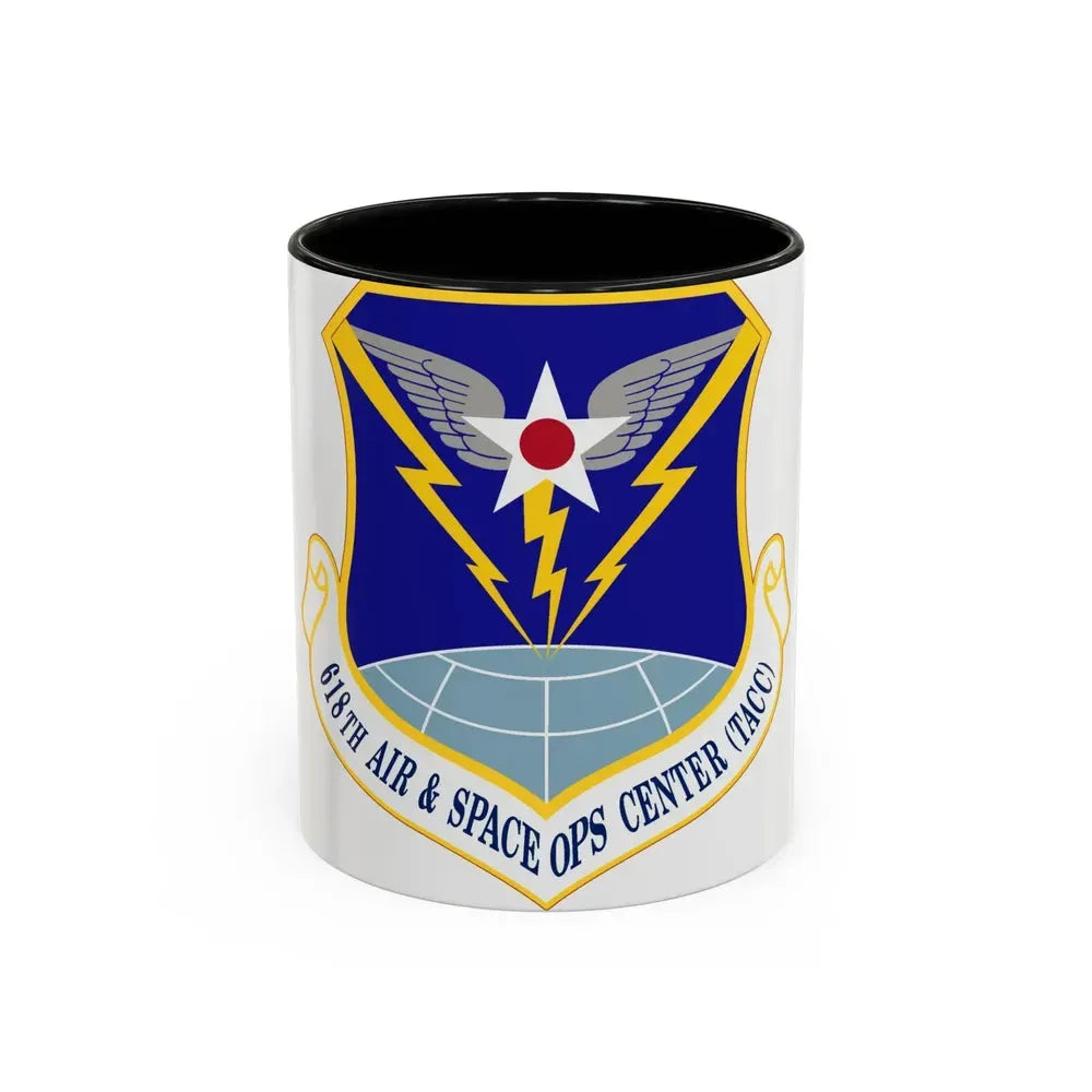 618 Air Operations Center AMC (U.S. Air Force) Accent Coffee Mug 11oz Black - Go Mug Yourself