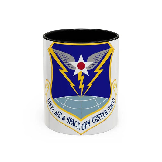 618 Air Operations Center AMC (U.S. Air Force) Accent Coffee Mug 11oz Black - Go Mug Yourself