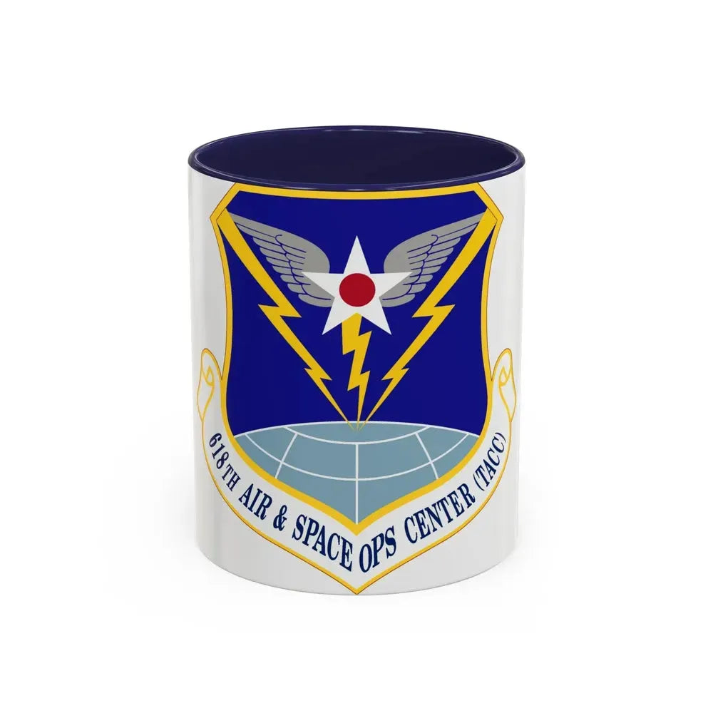 618 Air Operations Center AMC (U.S. Air Force) Accent Coffee Mug 11oz Navy - Go Mug Yourself