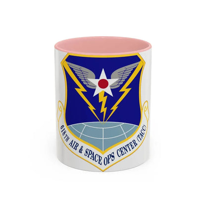 618 Air Operations Center AMC (U.S. Air Force) Accent Coffee Mug 11oz Pink - Go Mug Yourself