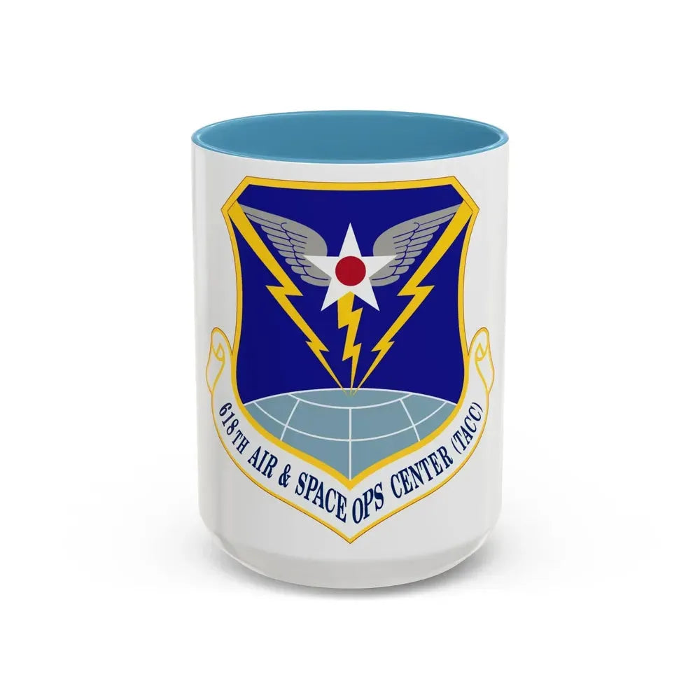 618 Air Operations Center AMC (U.S. Air Force) Accent Coffee Mug 15oz Light Blue - Go Mug Yourself
