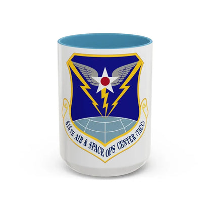 618 Air Operations Center AMC (U.S. Air Force) Accent Coffee Mug 15oz Light Blue - Go Mug Yourself