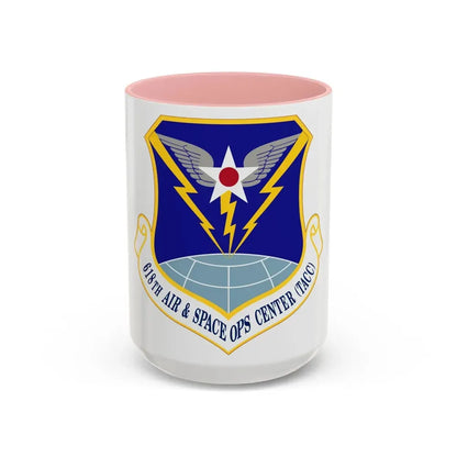 618 Air Operations Center AMC (U.S. Air Force) Accent Coffee Mug 15oz Pink - Go Mug Yourself